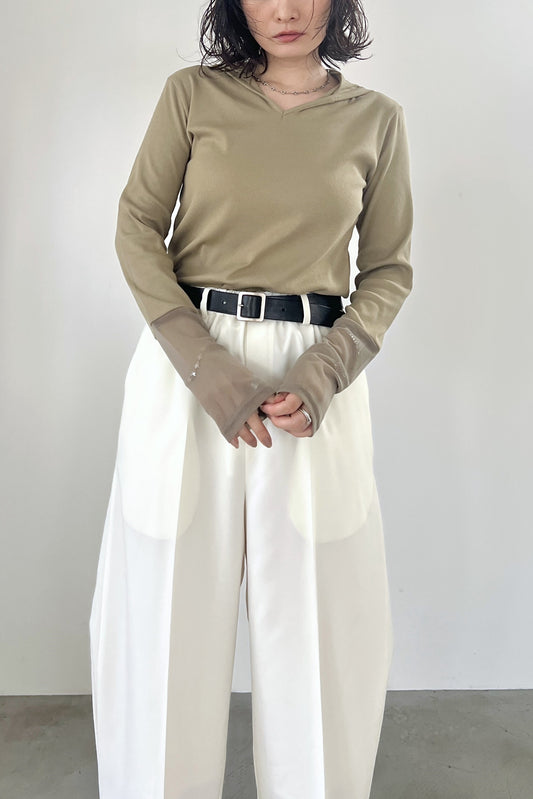 チュール切替フーディーインナー　F3303