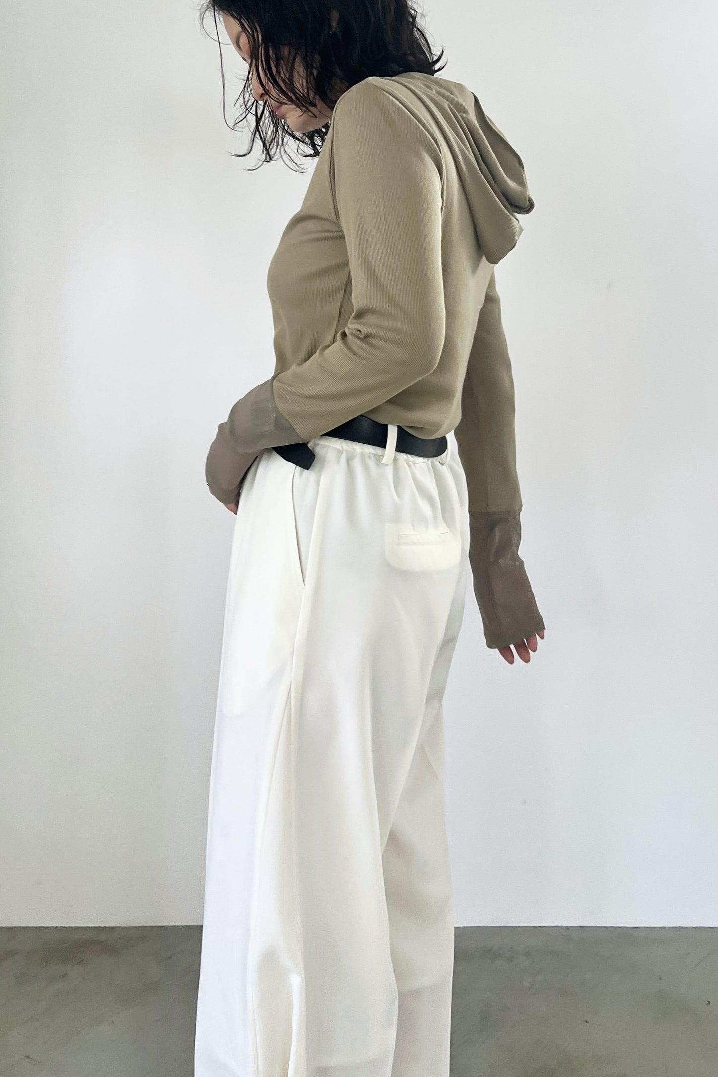 チュール切替フーディーインナー　F3303