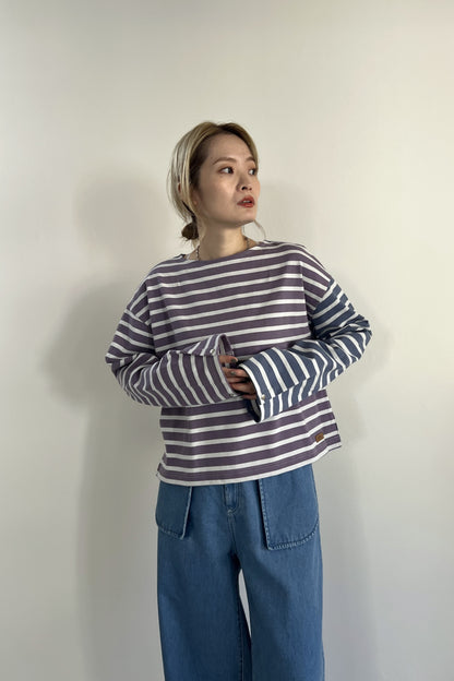 2WAYバイカラーボーダーカットソー　F3231