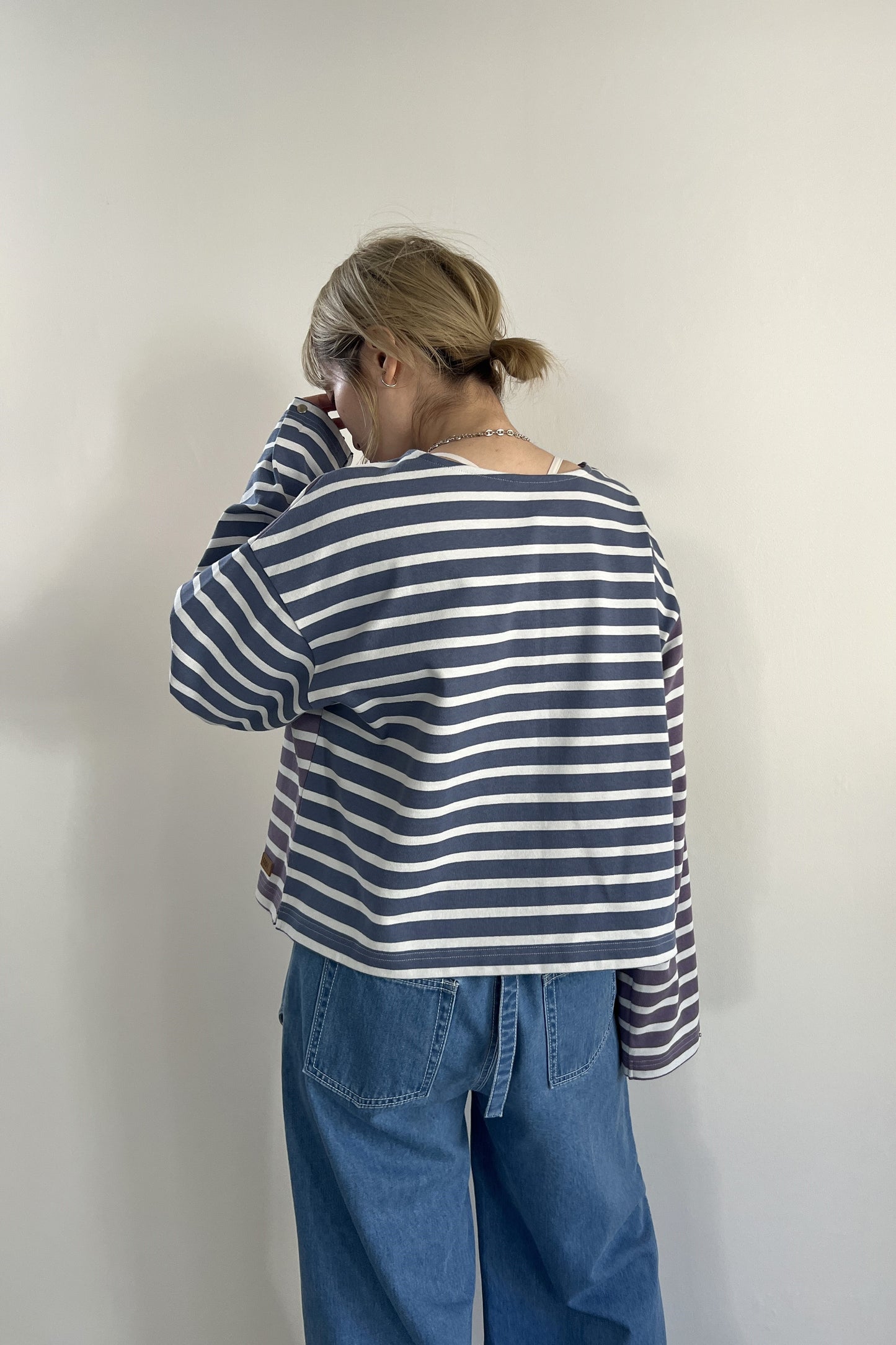 2WAYバイカラーボーダーカットソー　F3231