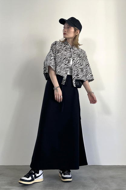 ゼブラプリントハーフスリーブシャツ　F1169