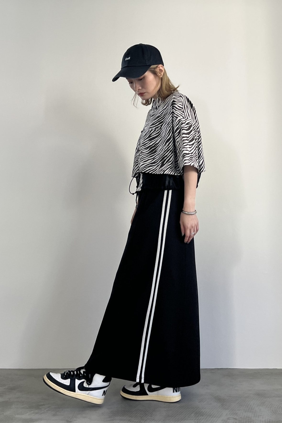 ゼブラプリントハーフスリーブシャツ　F1169