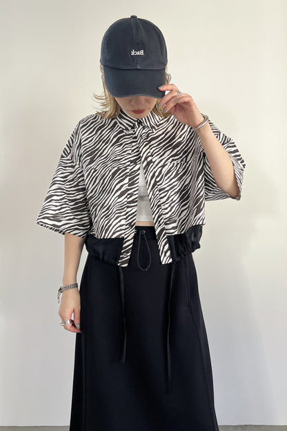 ゼブラプリントハーフスリーブシャツ　F1169