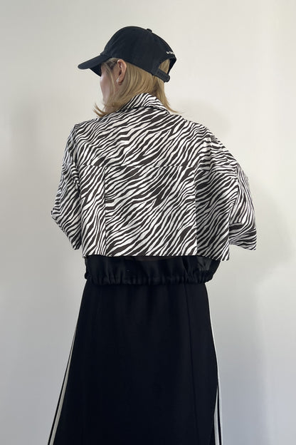 ゼブラプリントハーフスリーブシャツ　F1169