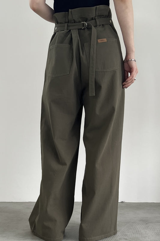 バックベルトワイドパンツ　F2138
