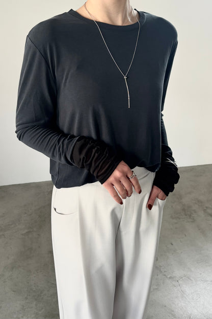 シアーシフォンドッキングカットソー　35585