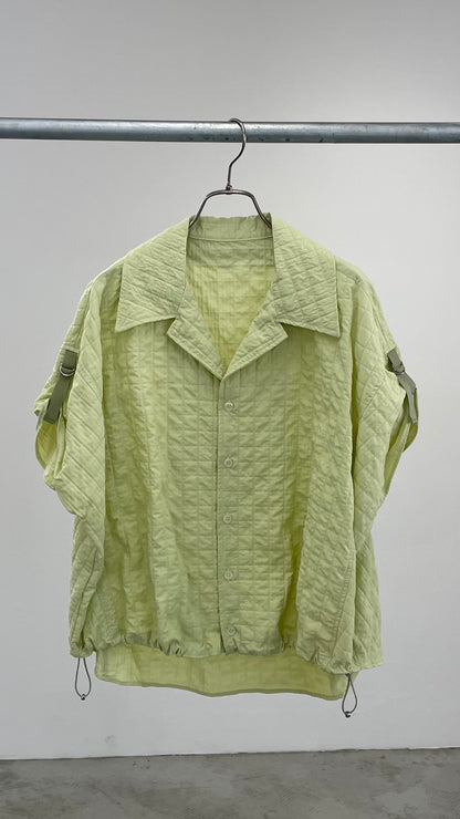 エンボスナイロンフレンチスリーブシャツ　F1168