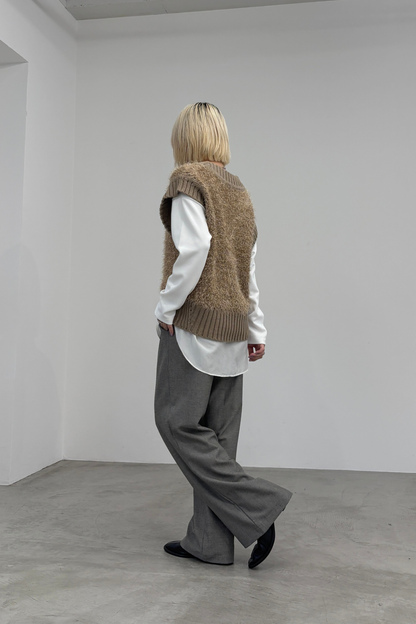 Vネックモールニットベスト　35556