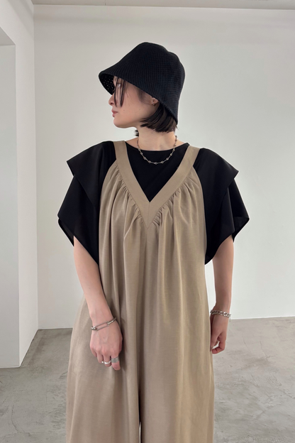 フレアスリーブ異素材TEE　35507