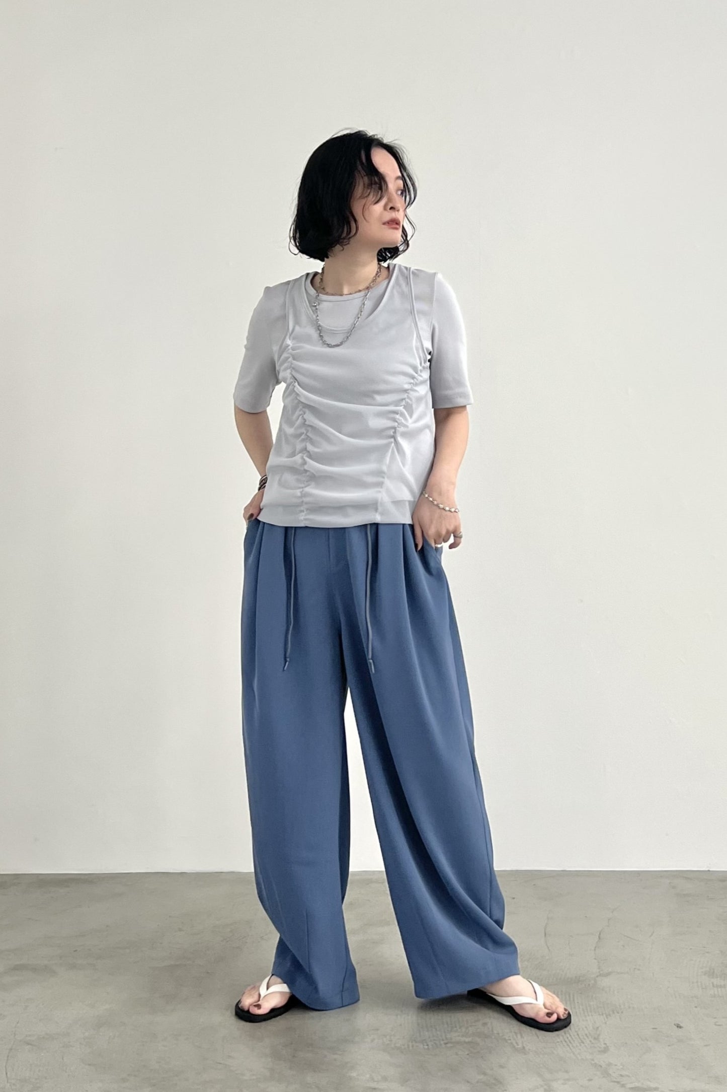 シフォンレイヤードTシャツ　F3312