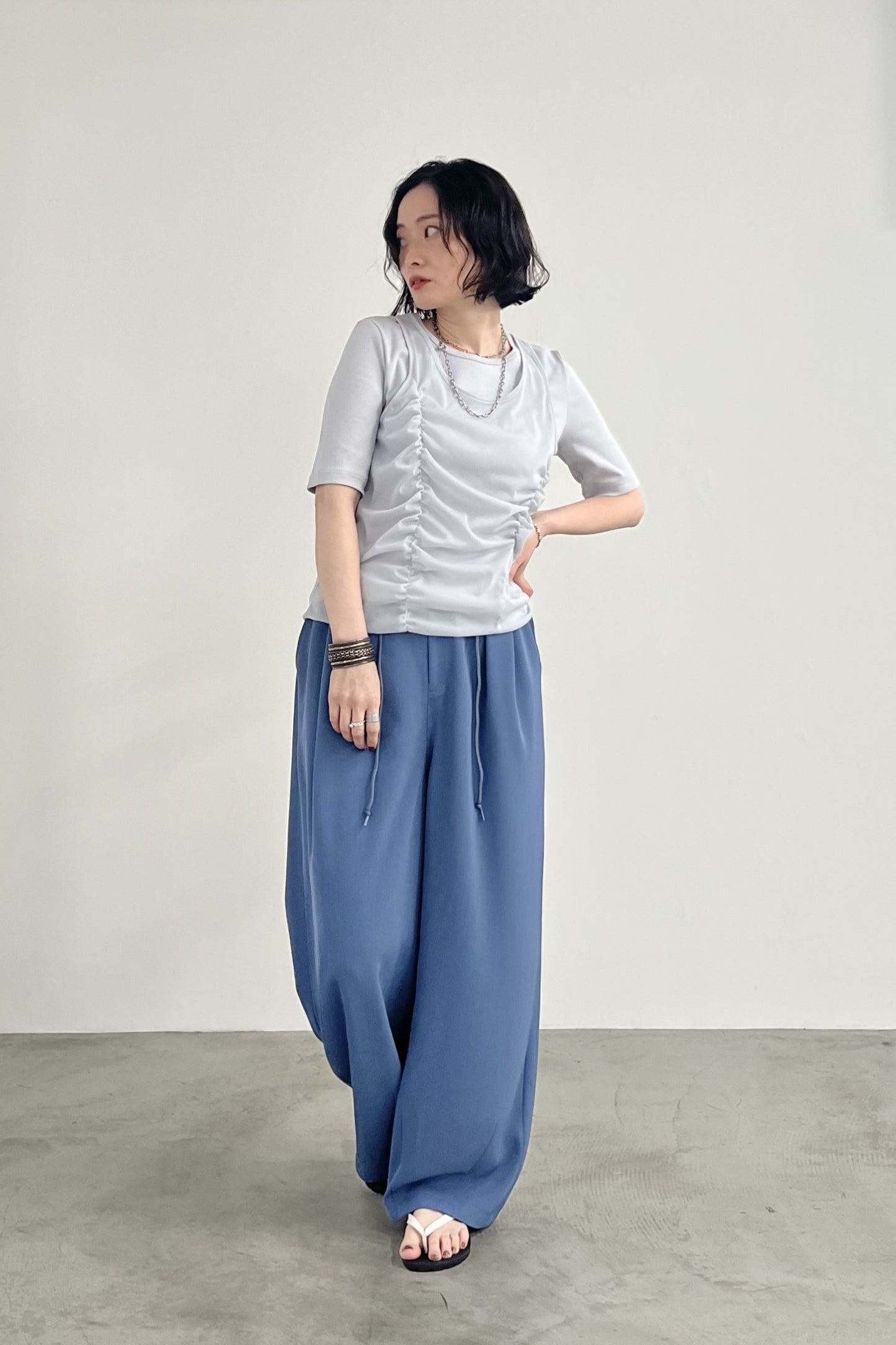 シフォンレイヤードTシャツ　F3312