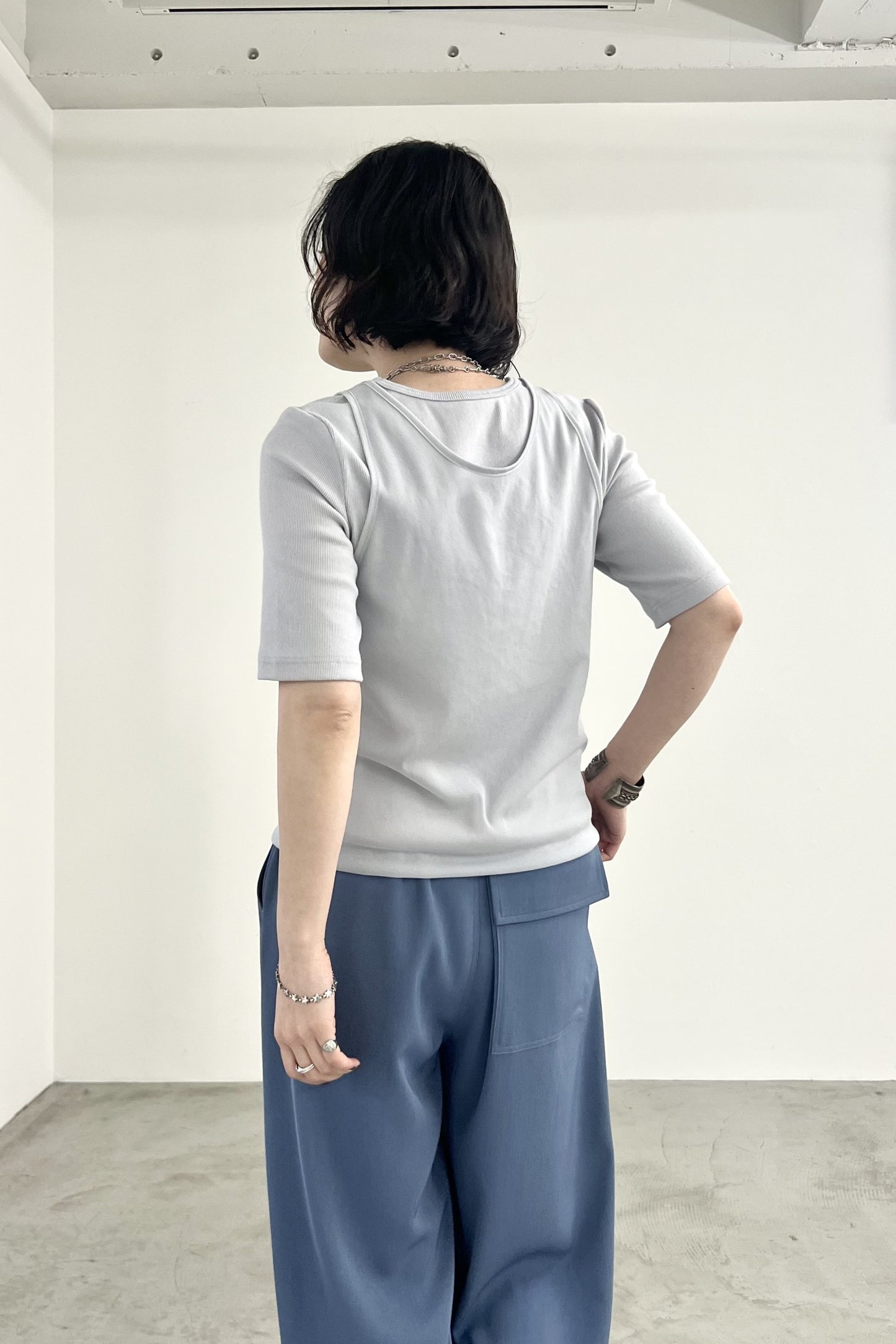 シフォンレイヤードTシャツ　F3312