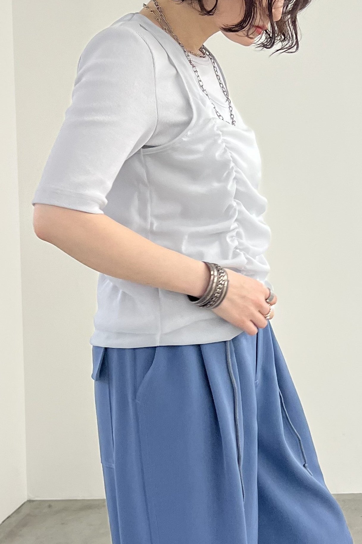 シフォンレイヤードTシャツ　F3312