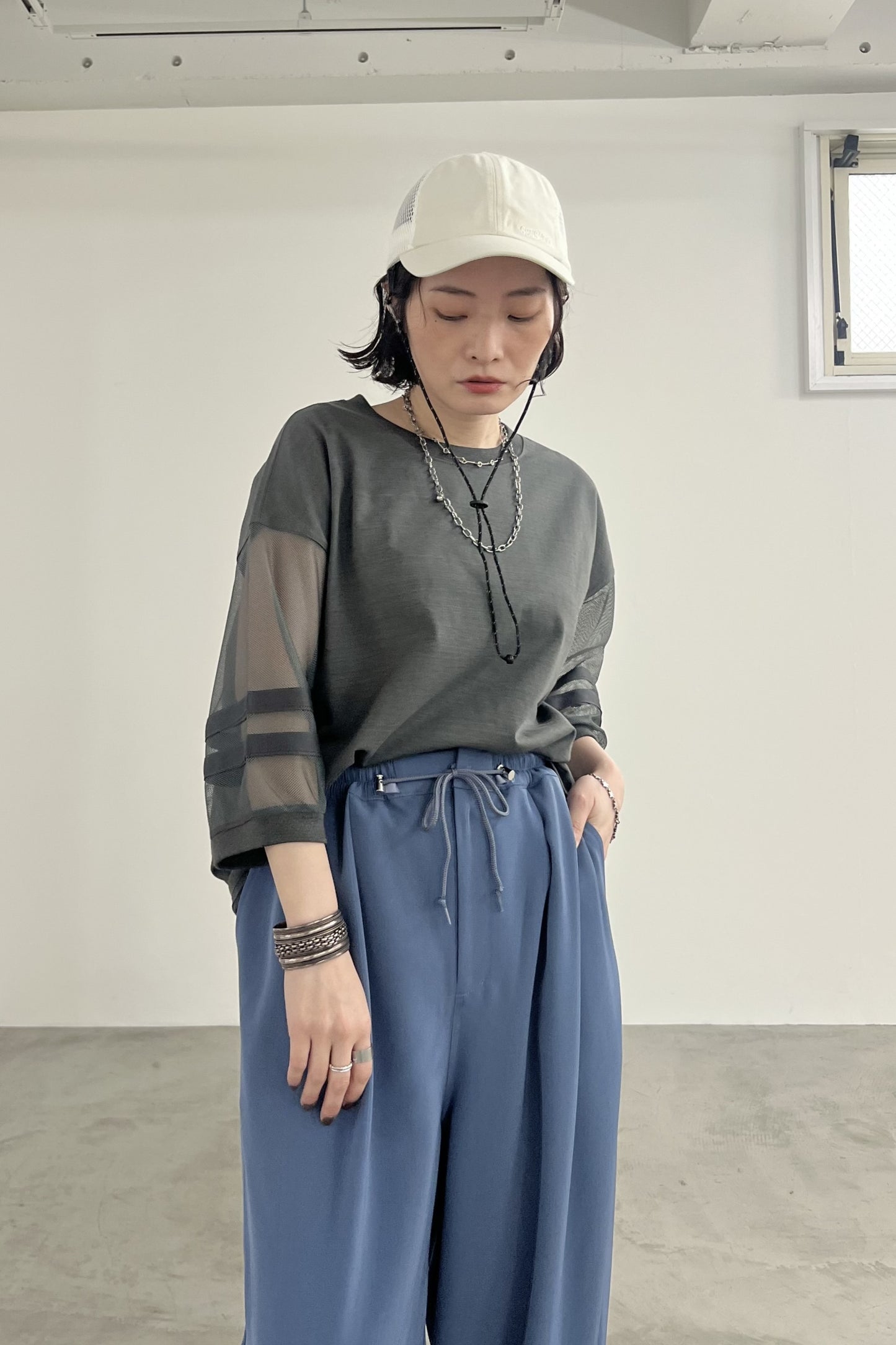メッシュスリーブTシャツ　F3311