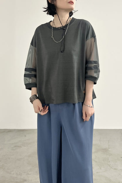 メッシュスリーブTシャツ　F3311