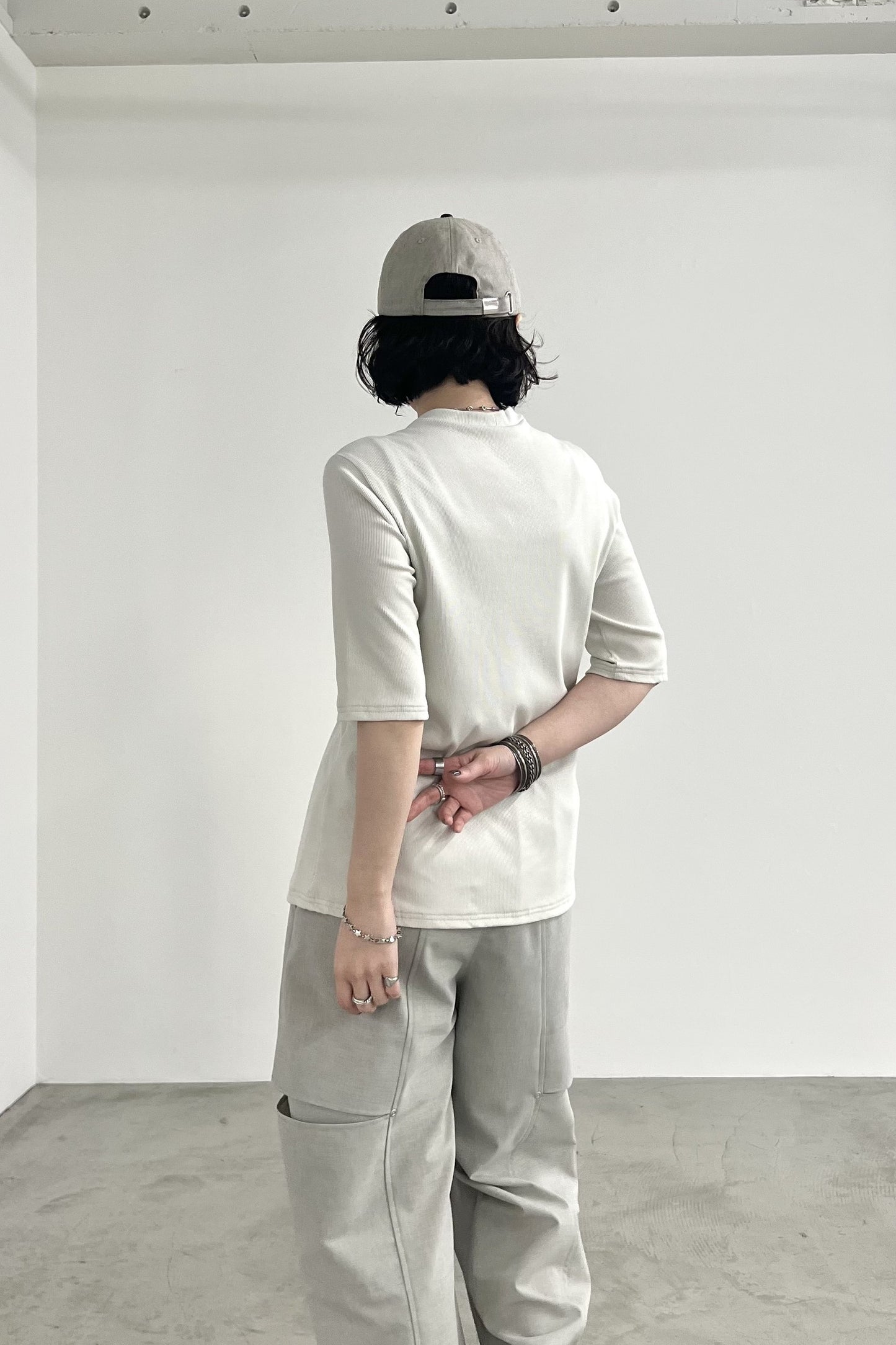 レイヤード風テレコTシャツ　F3309