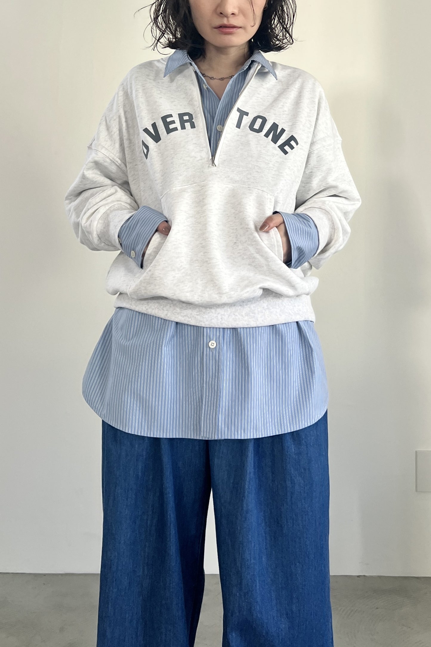 ハーフジップロゴスウェットPO　F3301