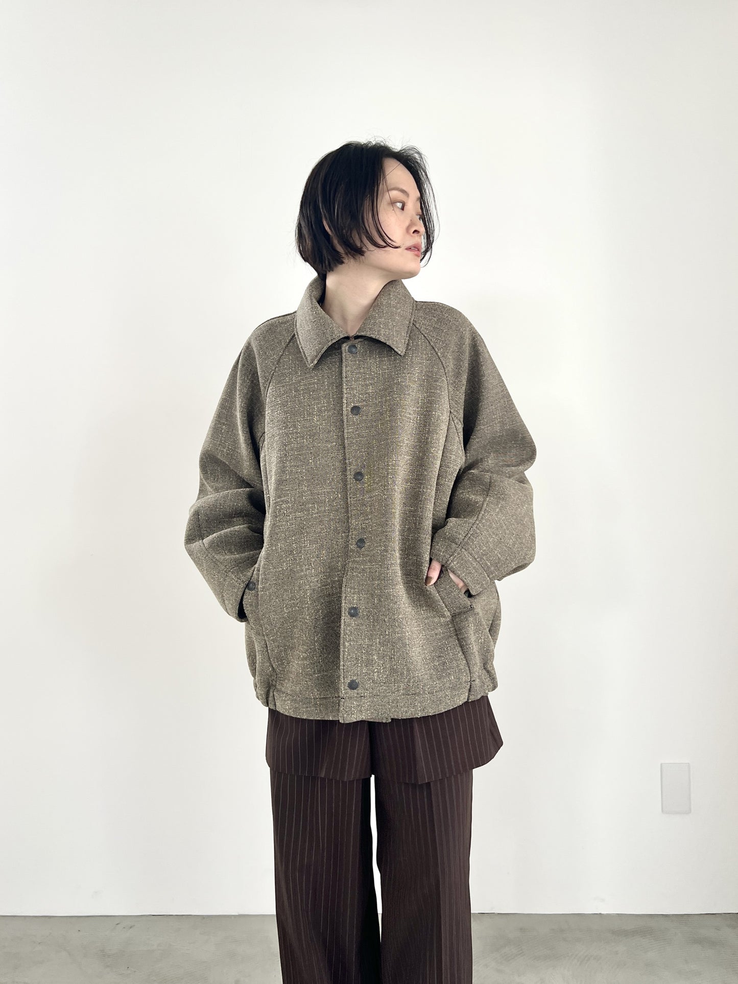 ツイードボンディングコーチジャケット　F1199