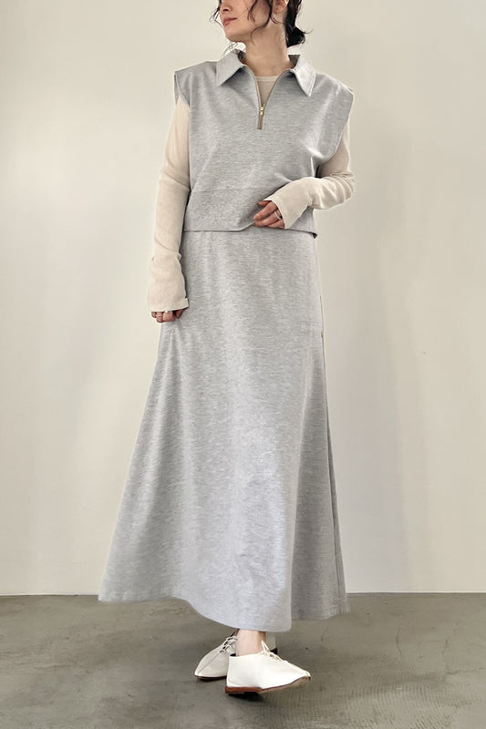 ミニ裏毛ハーフジップベスト　M30007