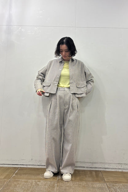 ポケットデザインクロップドシャツ　F1205