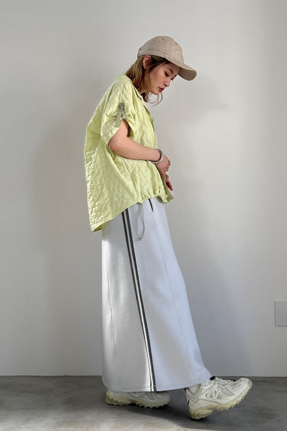 エンボスナイロンフレンチスリーブシャツ　F1168