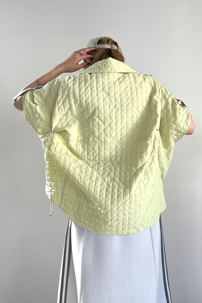 エンボスナイロンフレンチスリーブシャツ　F1168