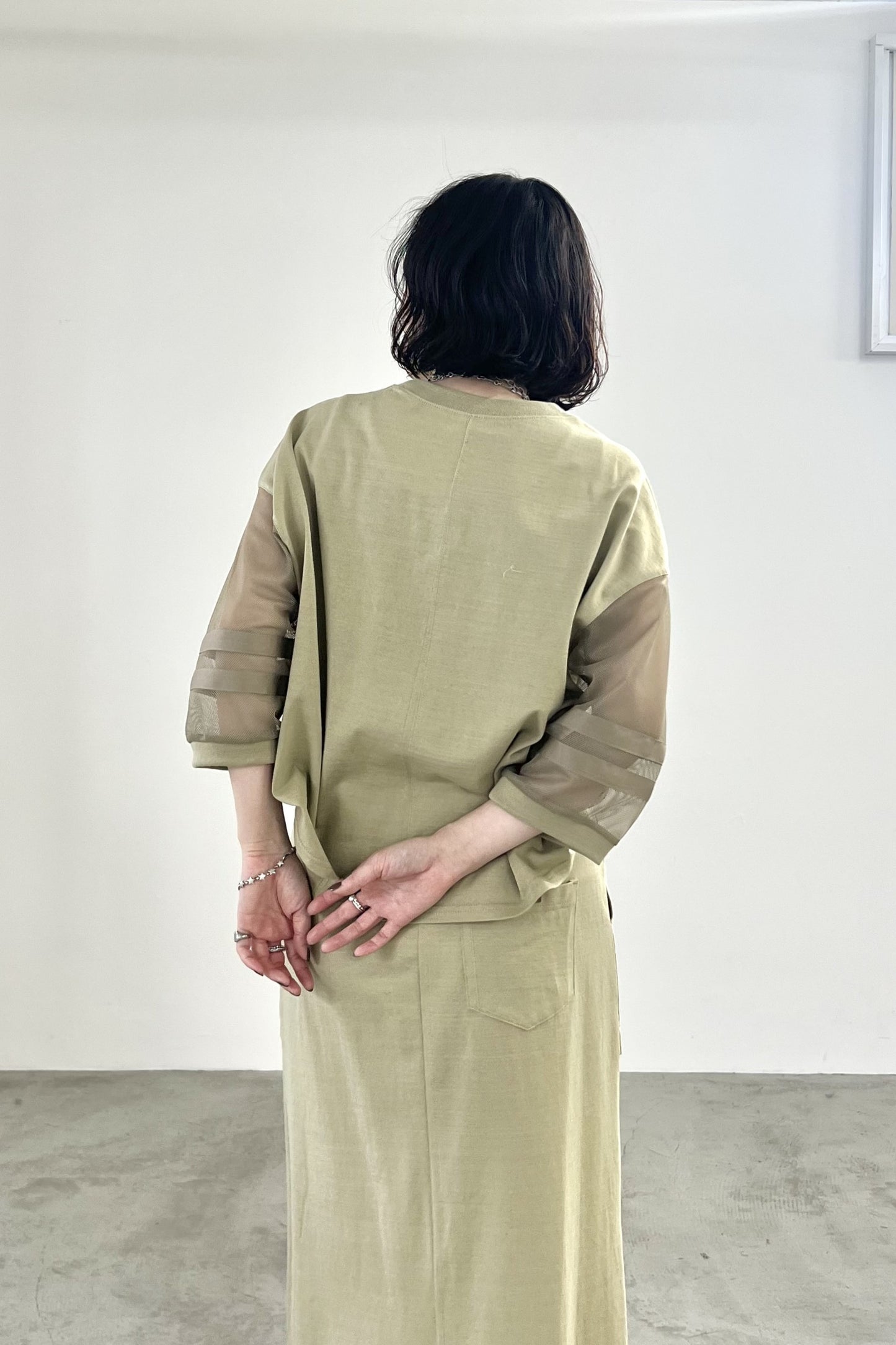 メッシュスリーブTシャツ　F3311