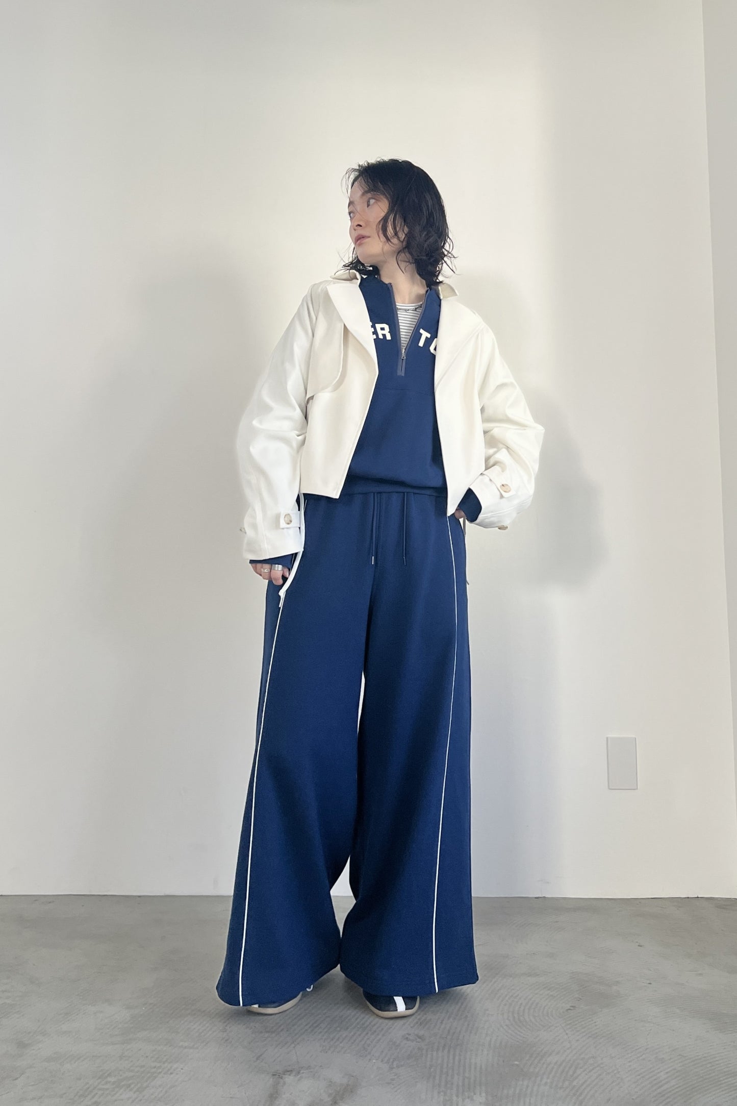 ハーフジップロゴスウェットPO　F3301