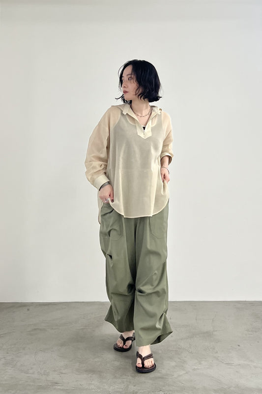 シアーカラミフーディーシャツ　F1212