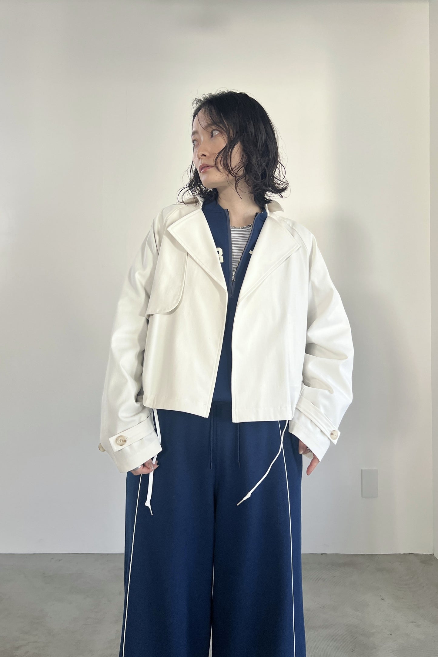 ショート丈トレンチジャケット　F1204