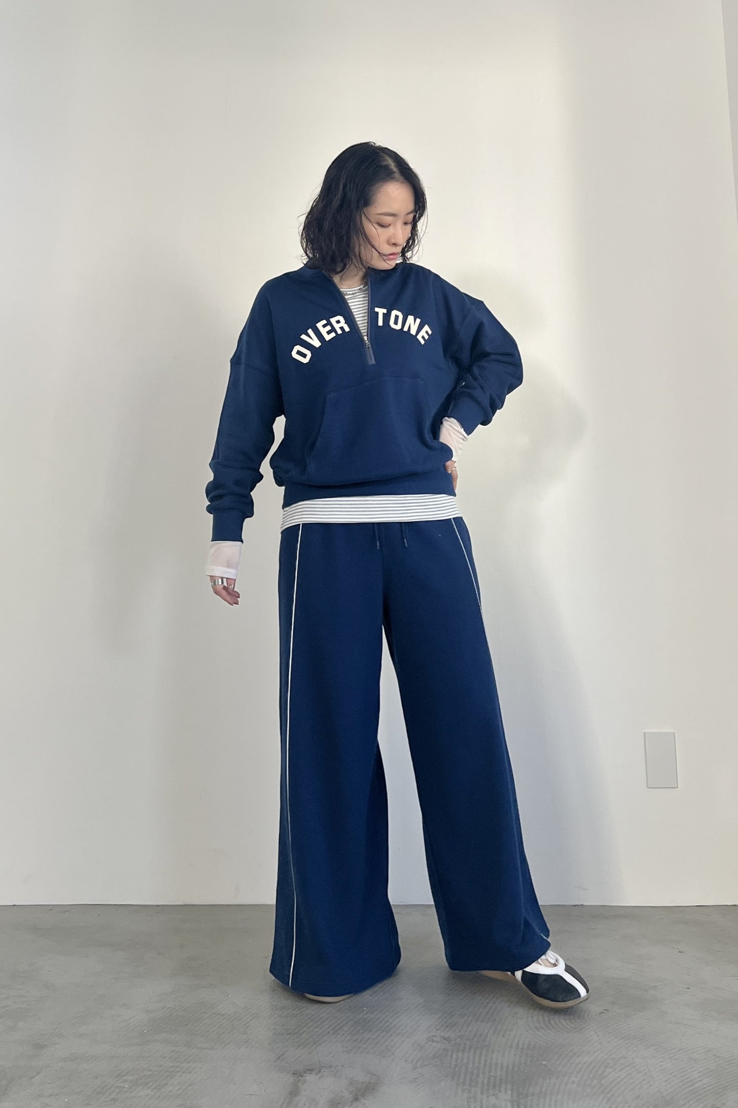 ハーフジップロゴスウェットPO　F3301