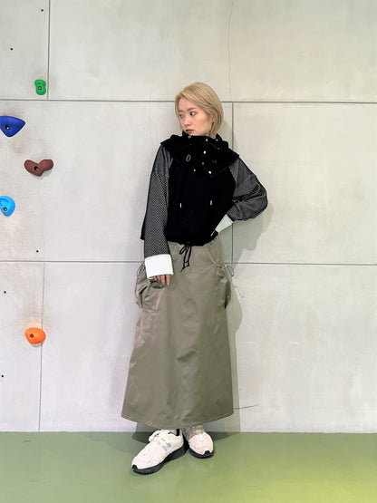 FOSI.　レザーサテンミリタリースカート　F2122