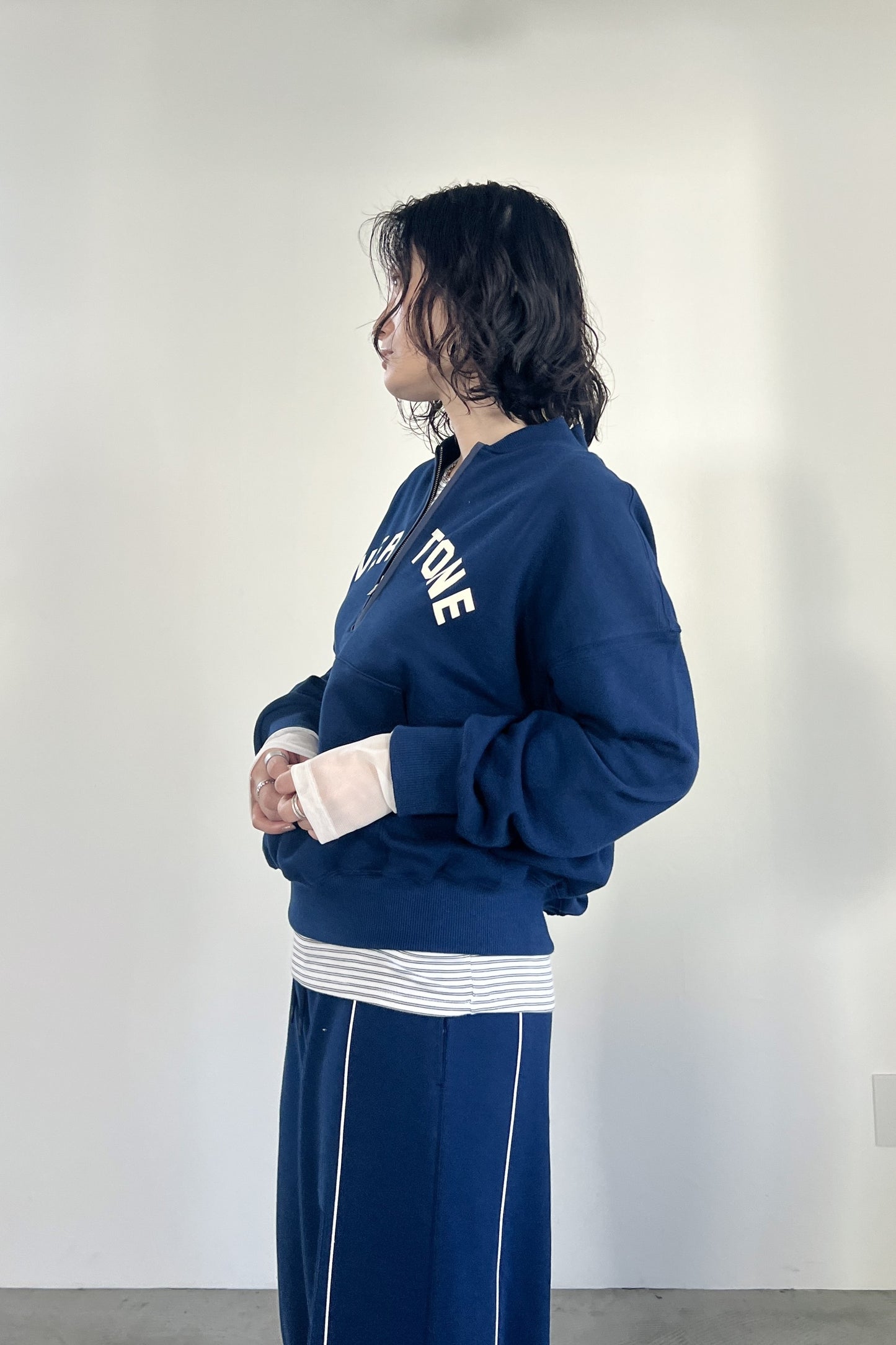 ハーフジップロゴスウェットPO　F3301