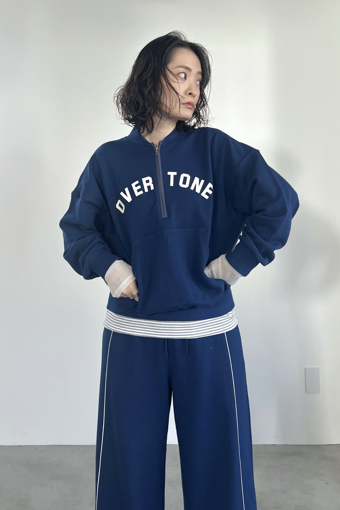 ハーフジップロゴスウェットPO　F3301