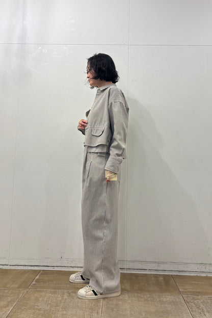 ポケットデザインクロップドシャツ　F1205