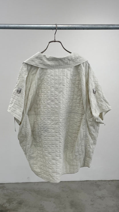 エンボスナイロンフレンチスリーブシャツ　F1168