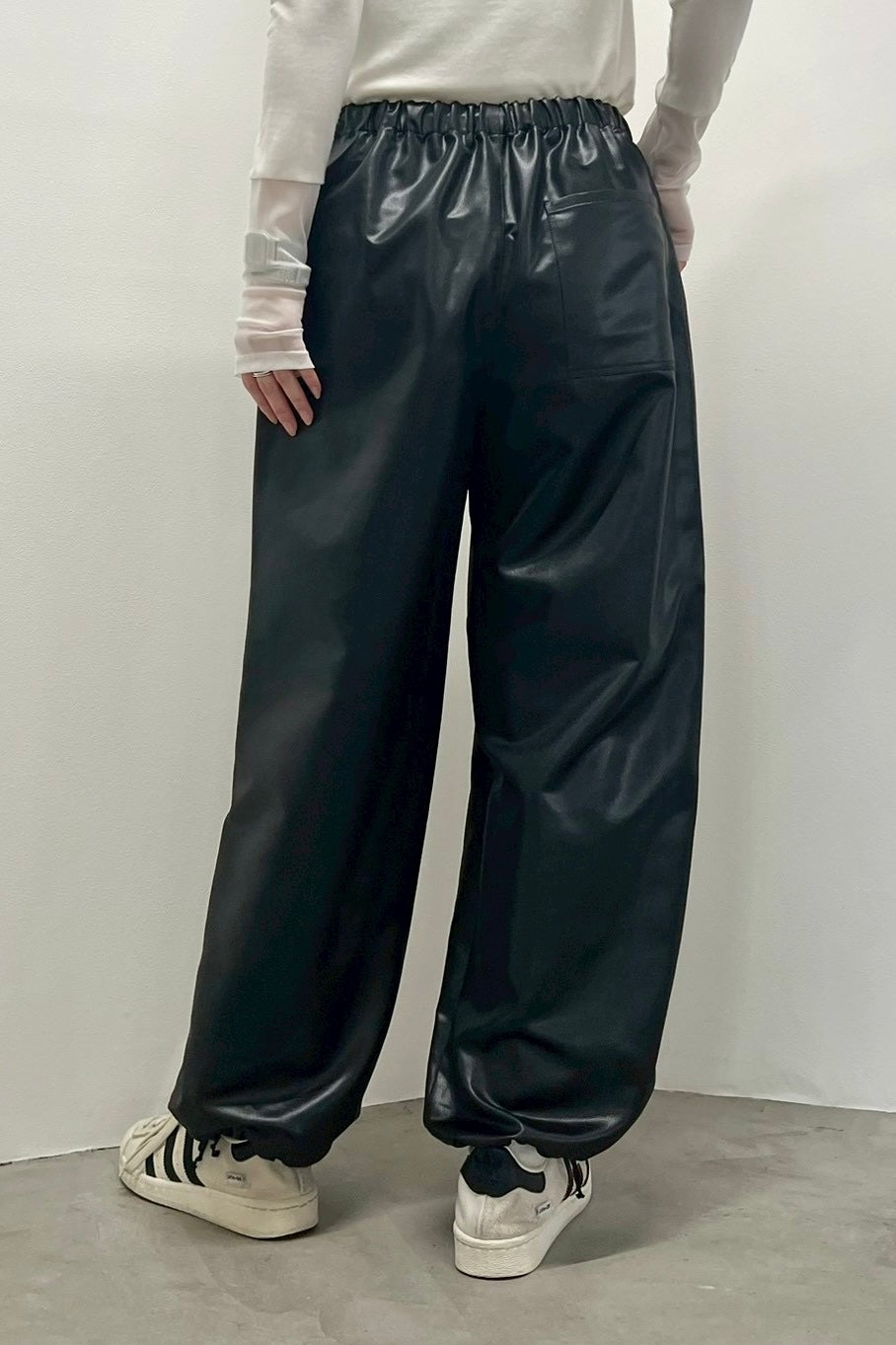 レザーライクダブルニーPT    F2163