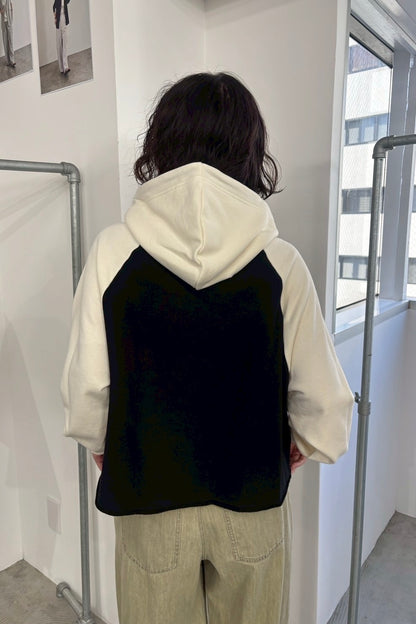 バイカラーハーフジップフーディー　F3300