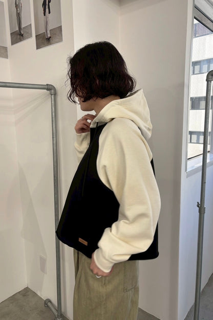 バイカラーハーフジップフーディー　F3300