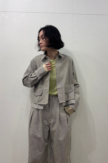 ポケットデザインクロップドシャツ　F1205