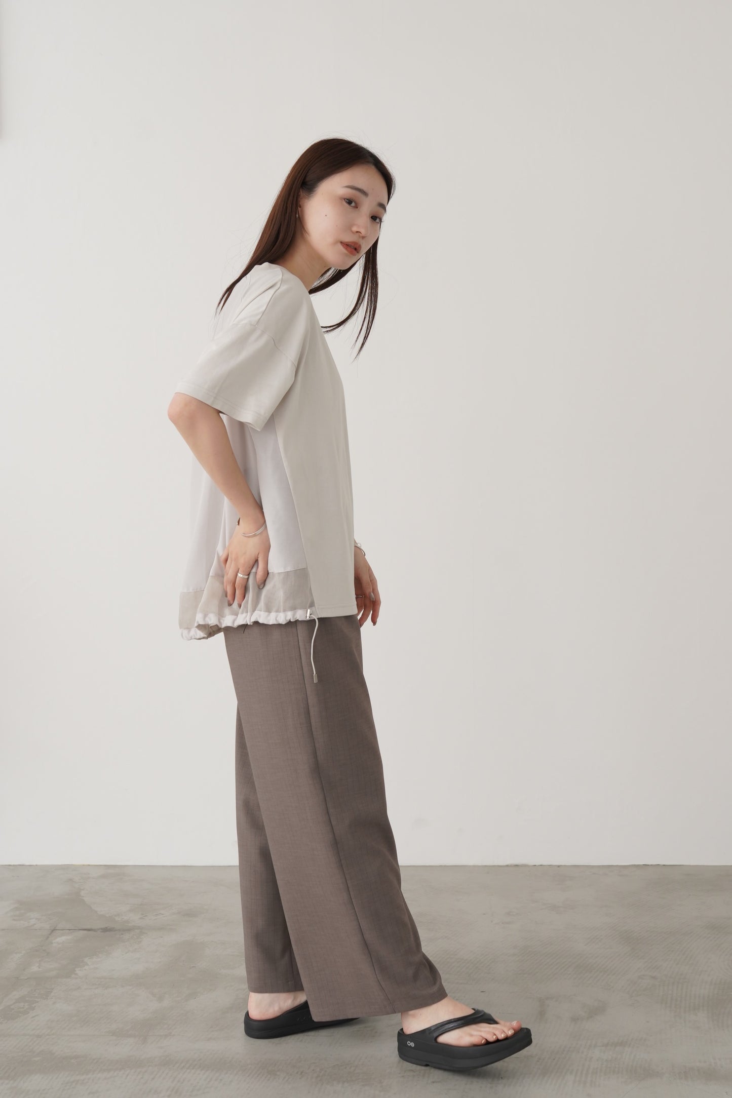 シアー切替ドローコードカットソー　35394