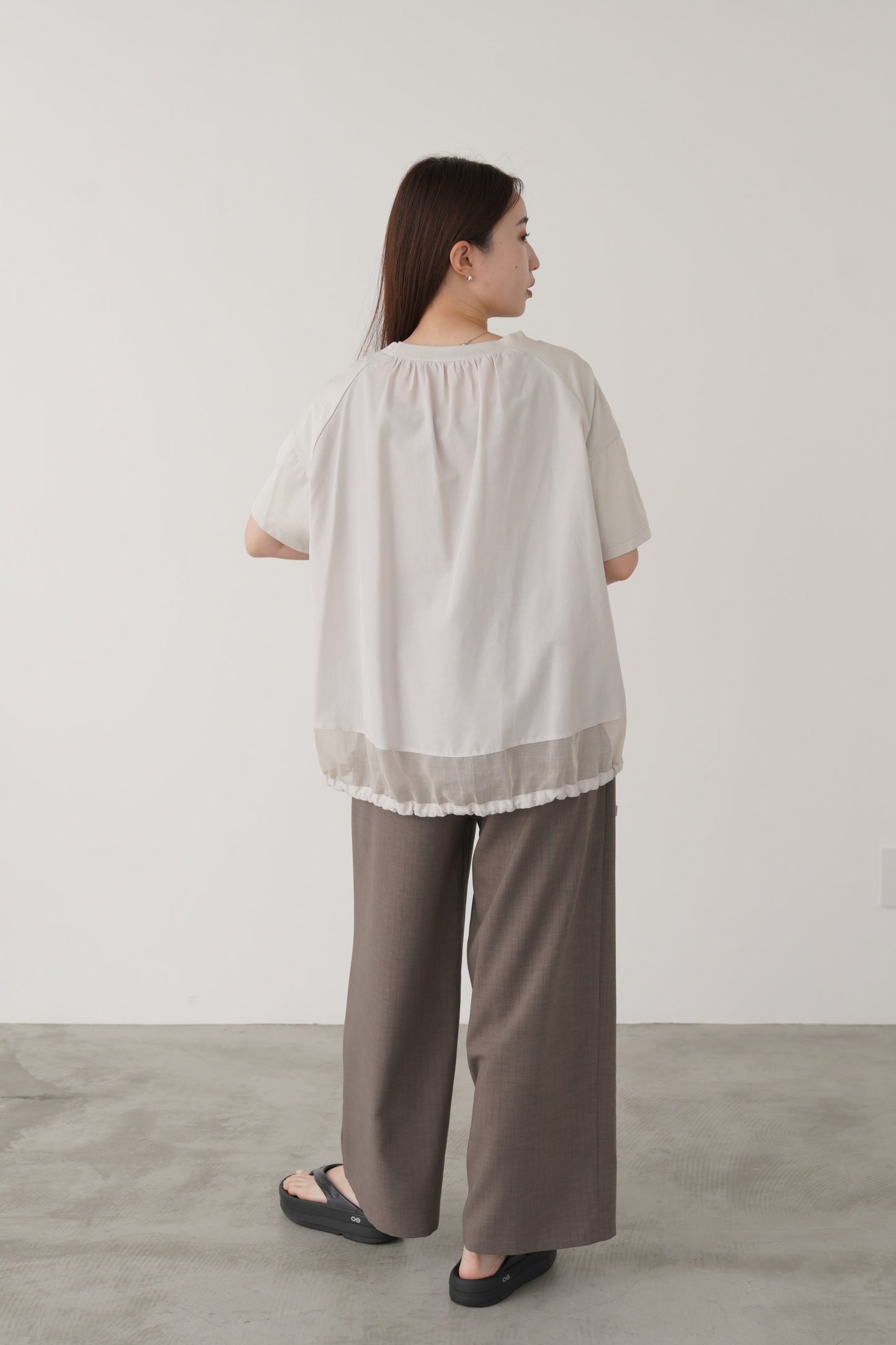 シアー切替ドローコードカットソー　35394