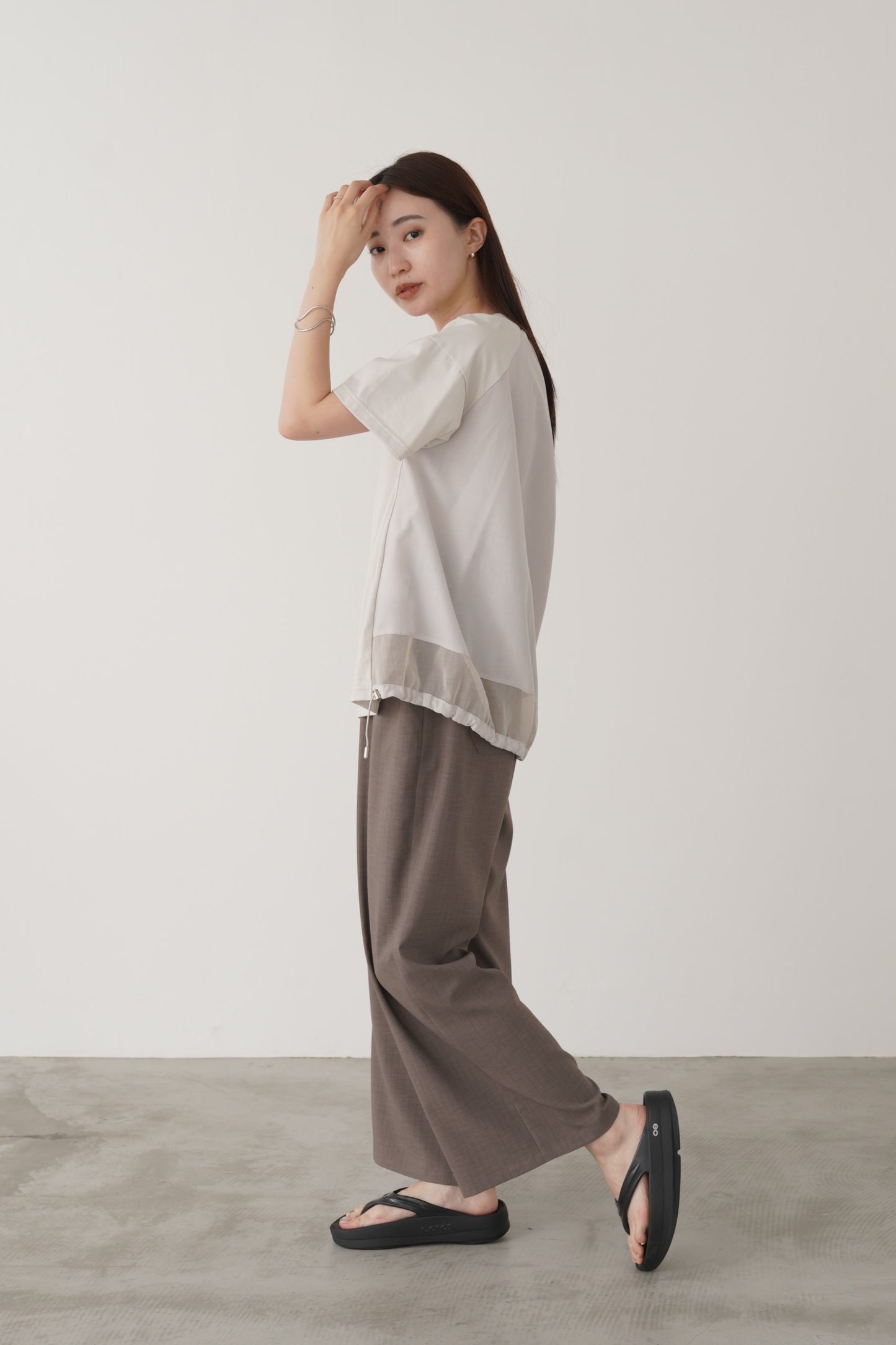 シアー切替ドローコードカットソー　35394