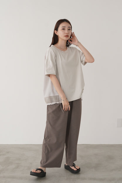 シアー切替ドローコードカットソー　35394