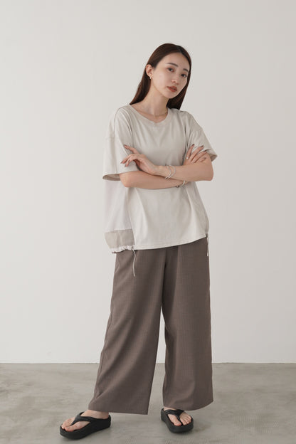 シアー切替ドローコードカットソー　35394