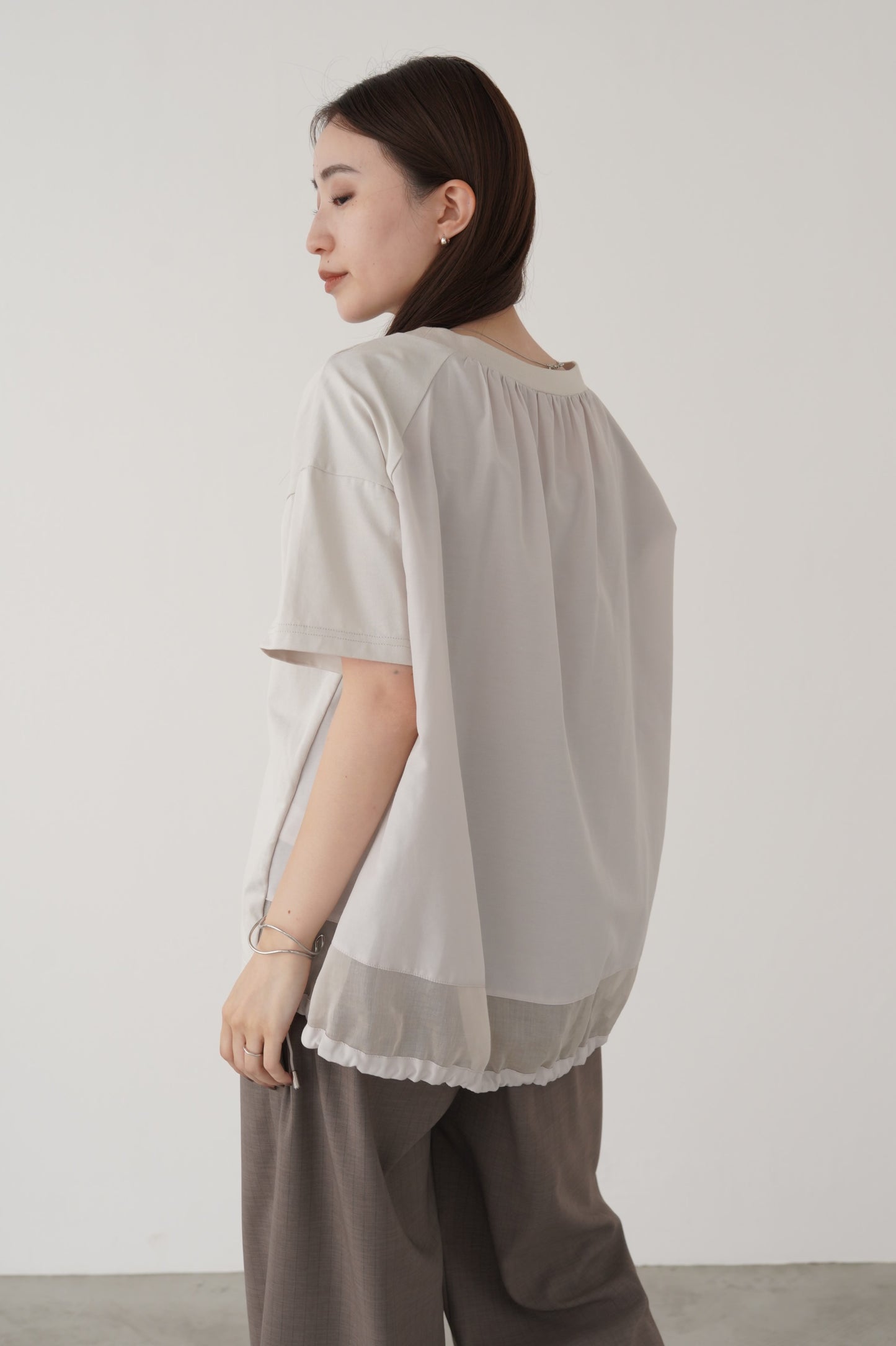 シアー切替ドローコードカットソー　35394