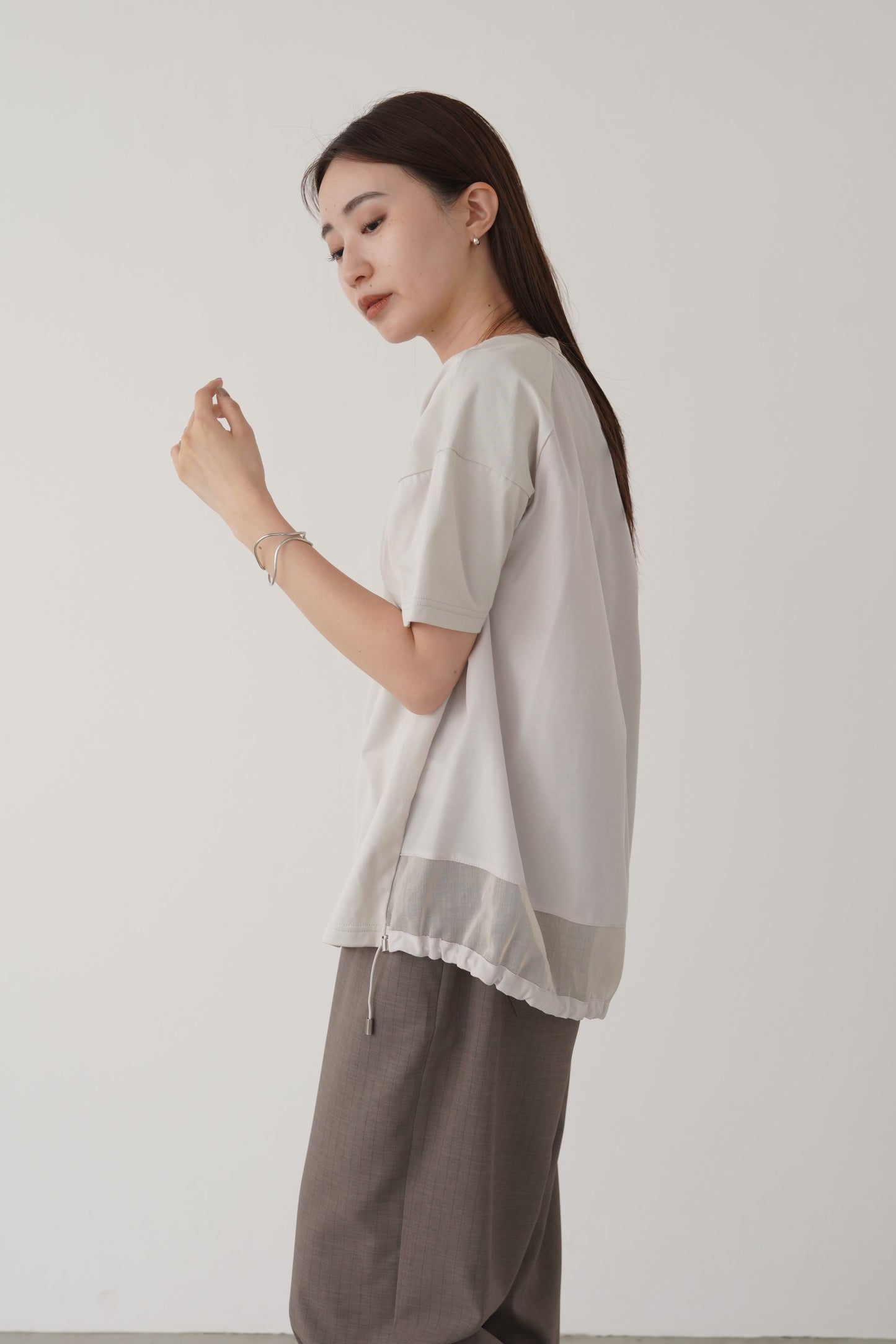 シアー切替ドローコードカットソー　35394