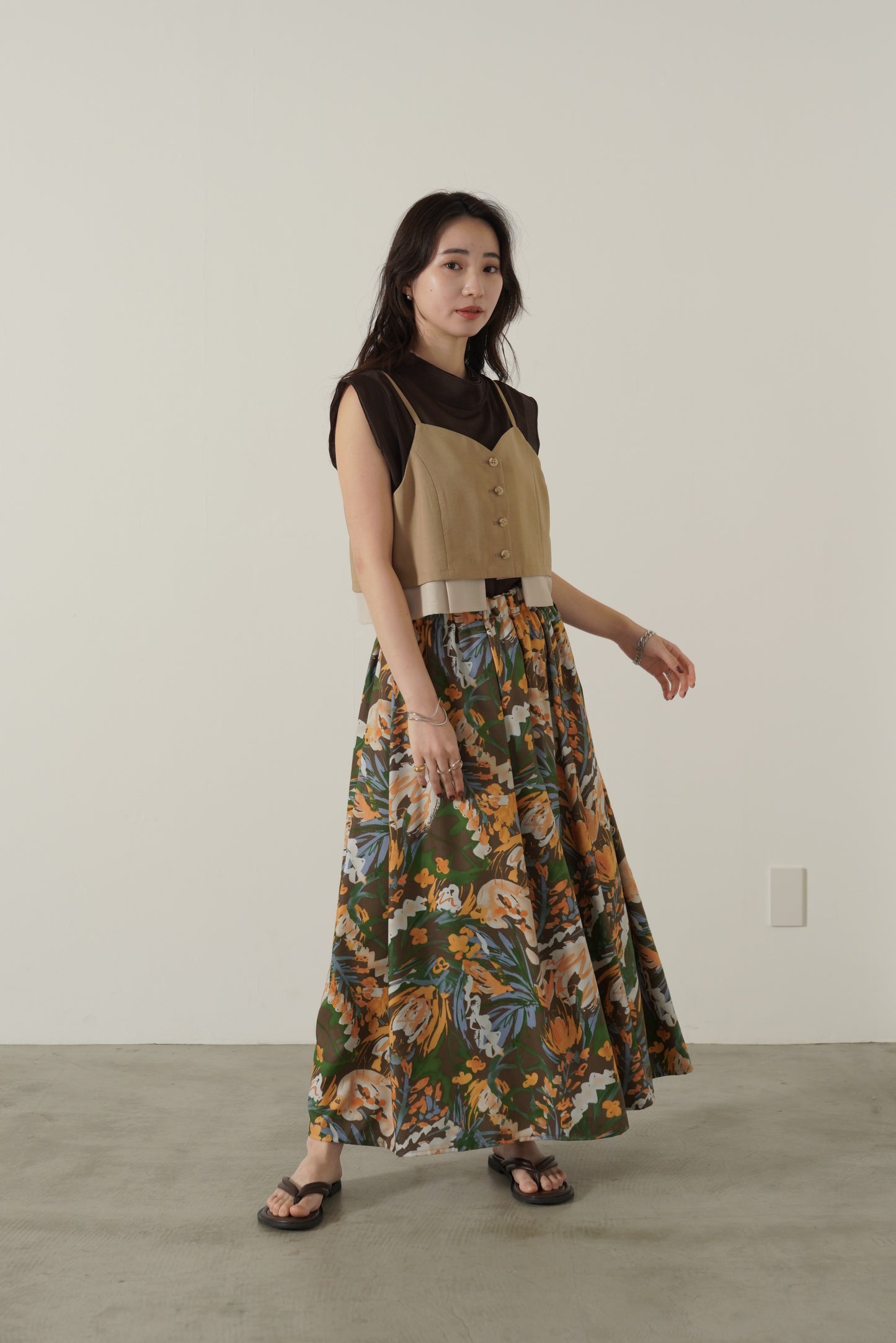 モックネックシアータンクトップ　35602