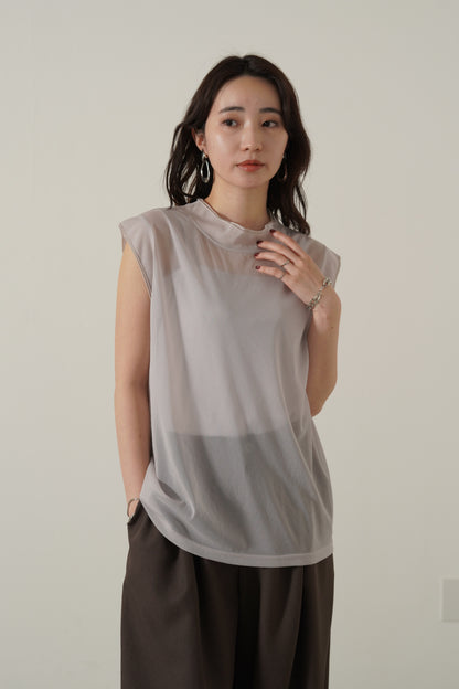 モックネックシアータンクトップ　35602