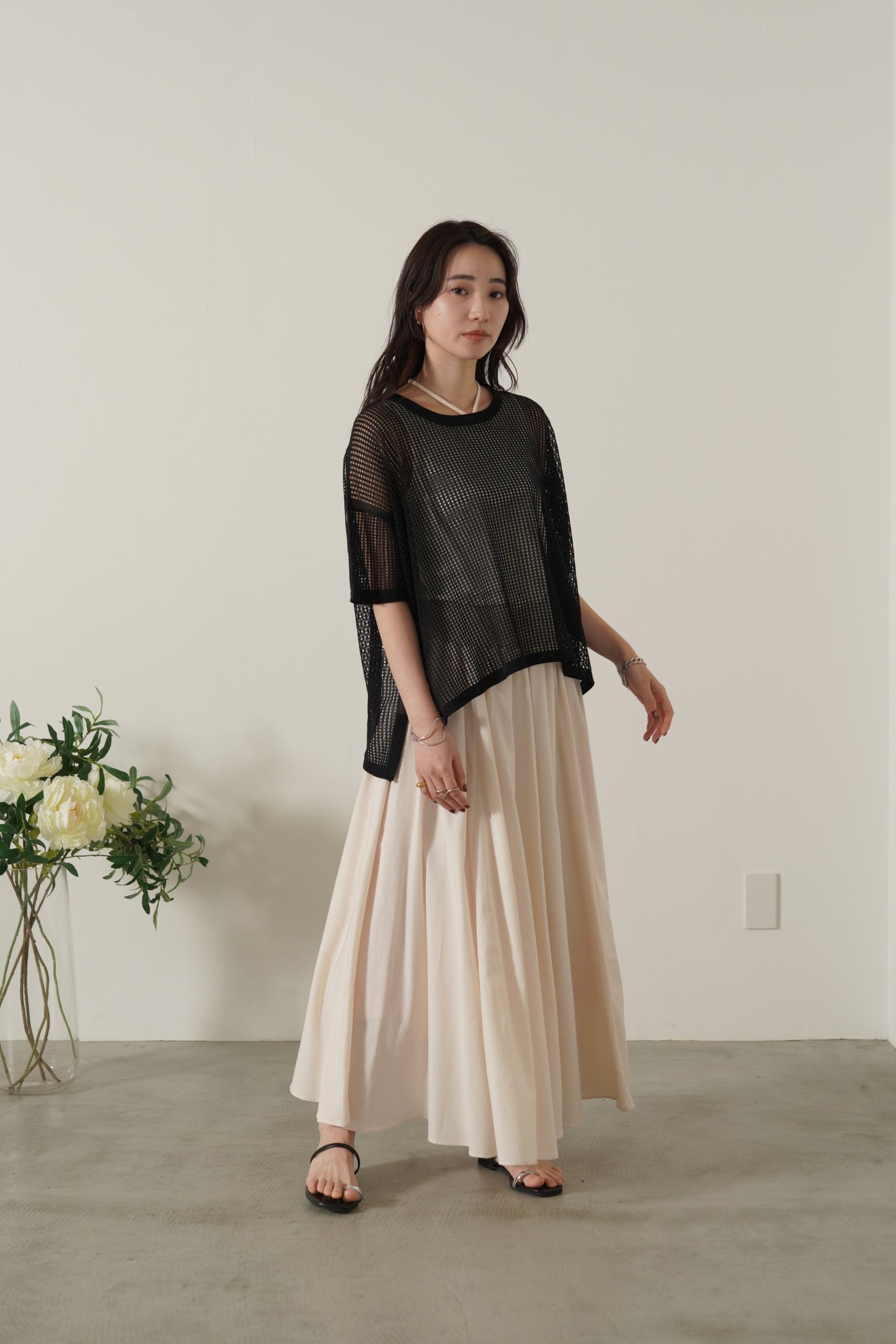ラメメッシュニットP/O　35610